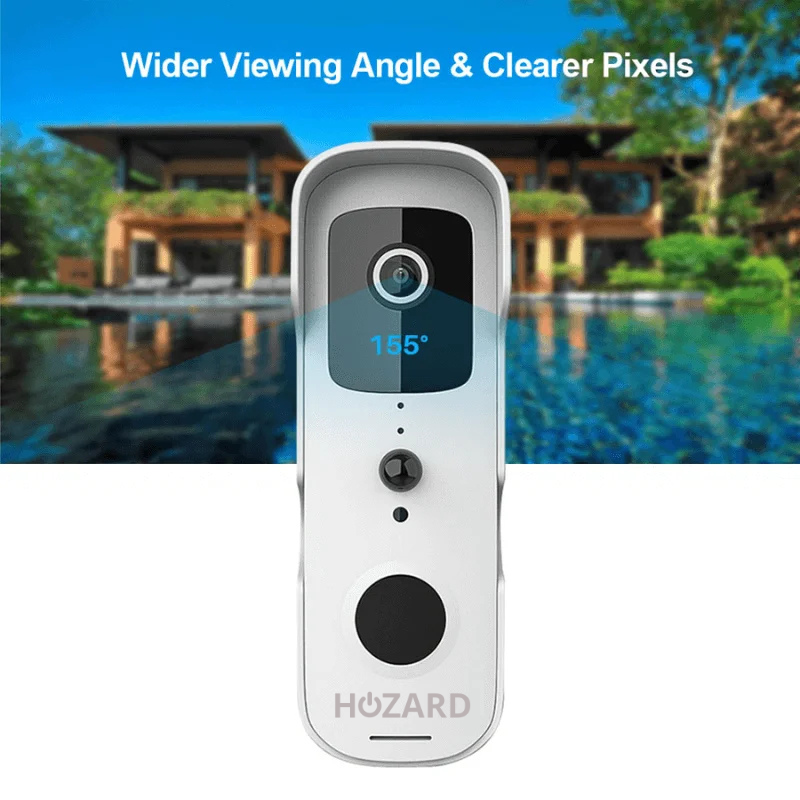 Campanello con Videocamera e DingDong – Videocitofono Senza Fili – 5200 mAh – Nero