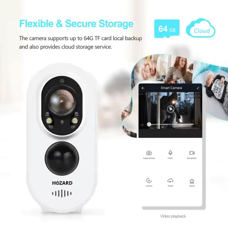 Telecamera di Sorveglianza – Allarme Senza Fili con Batteria – IP66 – Inclusa SD 32GB – A T/M D